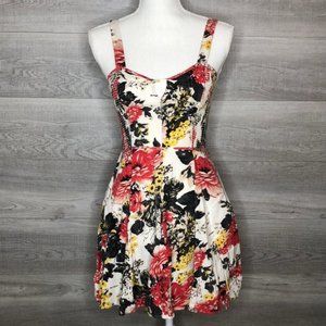 Blue Kimchi Dress Size Small Cream & Floral